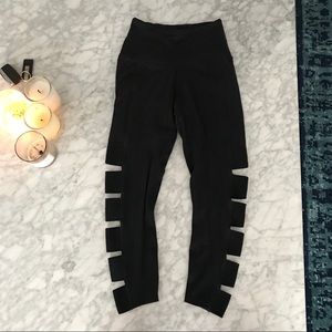 Beyond Yoga Black Cropped Cutout Ladder Leggings